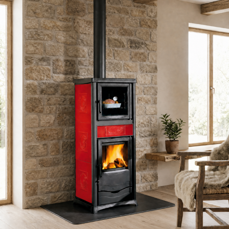 Poêle à bois avec four Rossella Plus Forno Ceramica · 9,4 Kw