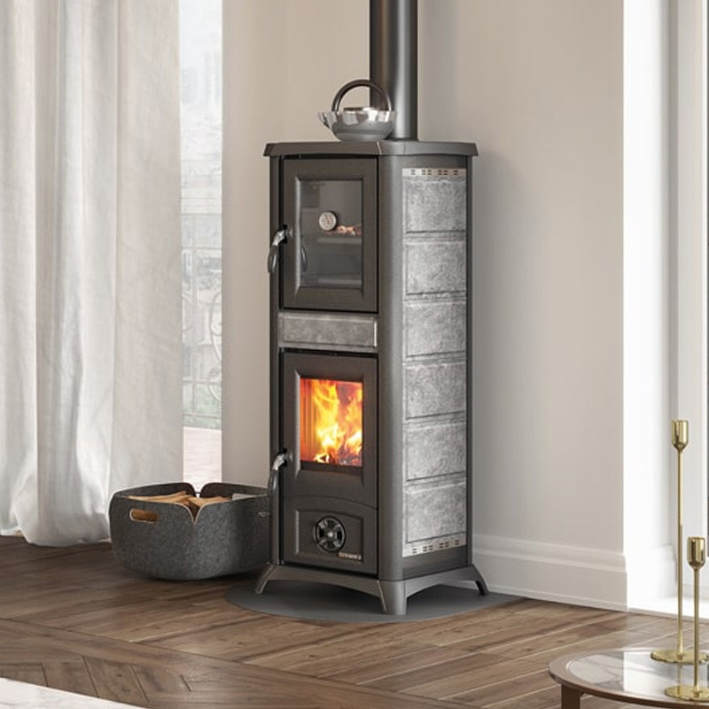 Poêle à bois avec four Gemma Forno.16 pierre naturelle · 7,3 Kw