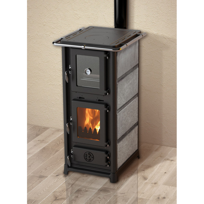 Poêle à bois avec four et plaque de cuisson Olympia Pierre Ollaire · 12,2 Kw