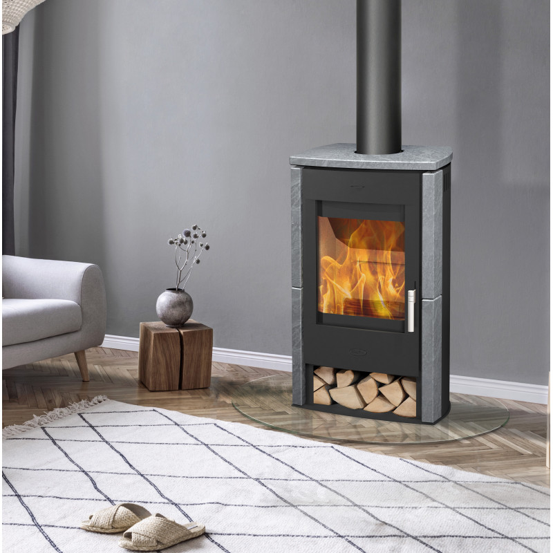 Poêle à bois Brasil Pierre Ollaire · 6 Kw