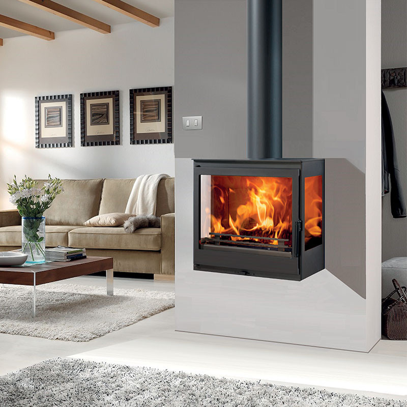 Poêle à bois suspendu Onix Wall · 7,1 Kw