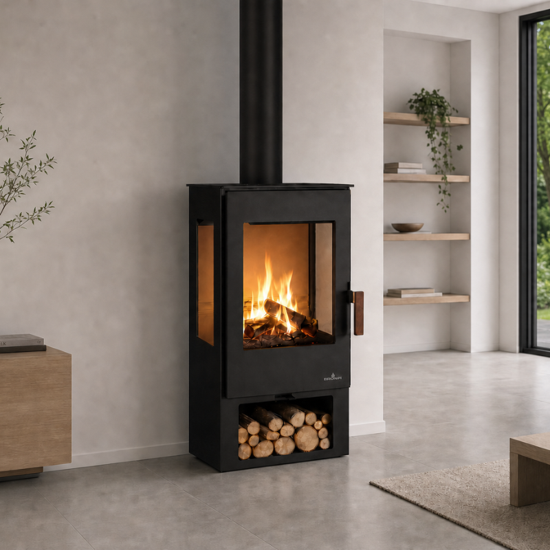 Poêle à bois 3 vitres Bronpi · Estrella · 7 Kw