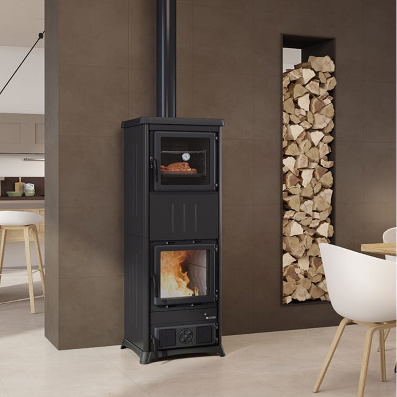 Poêle à bois avec four Nova Forno.16 Steel