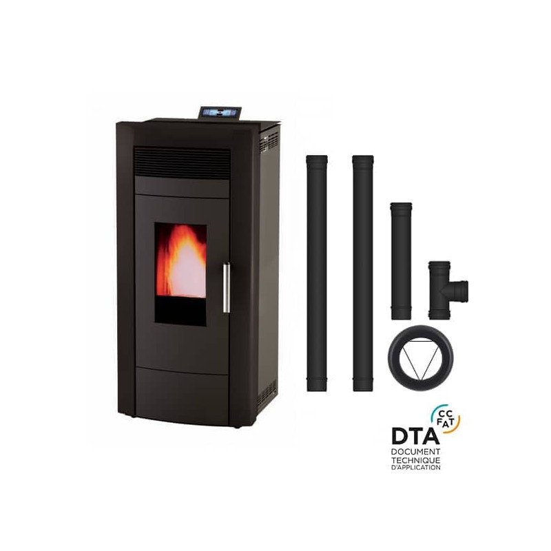 Poêle à granulés hydro Baracuda Commo Plus + Kit de raccordement sortie arrière · 21 Kw