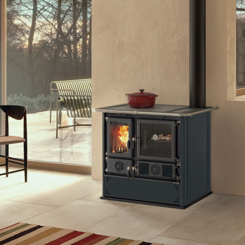 Cuisinière à bois Rosa 5.0 Steel · 8,8 Kw