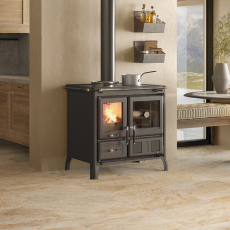Cuisinière à bois GARDENIA.16 Steel · 9,5 Kw