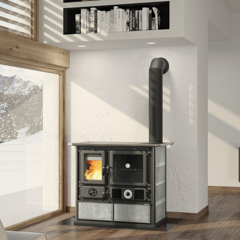 Cuisinière à Bois Bouilleur TermoRosa DSA Pierre Naturelle · 11 Kw