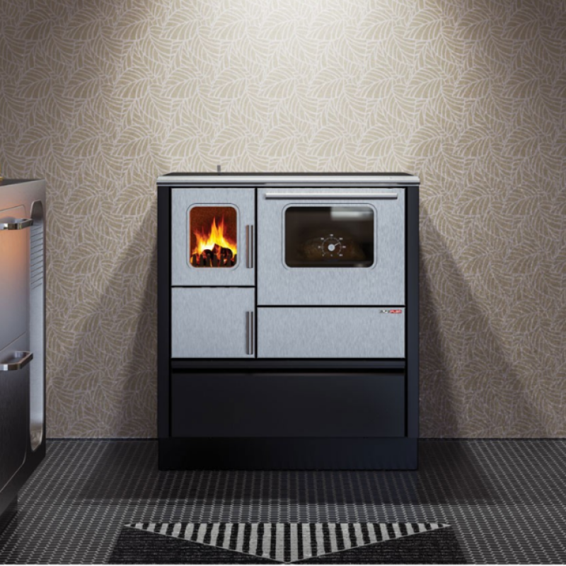Cuisinière à bois Inox 75 · 6 Kw