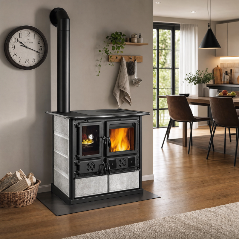 Cuisinière à bois Rosa Sinistra Reverse pierre naturelle · 8,2 Kw