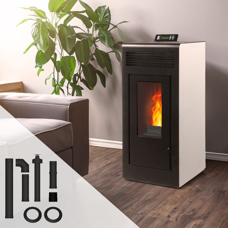 Pack poêle à granulés étanche Vulcano Up + Kit conduits concentrique sortie dessus · 10,8 Kw