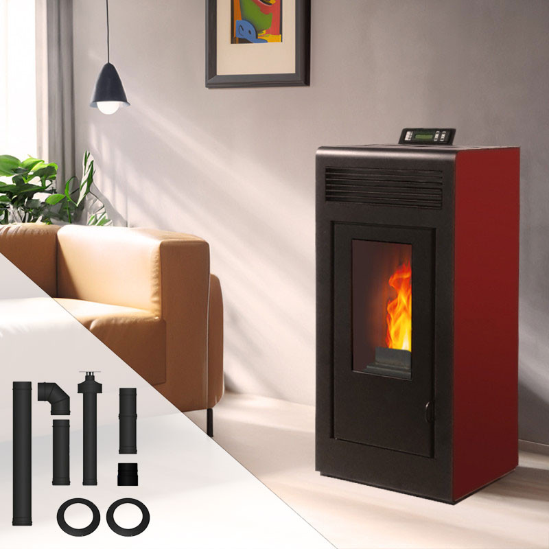 Pack poêle à granulés étanche Vulcano Up + Kit conduits concentrique sortie dessus · 13,1 Kw