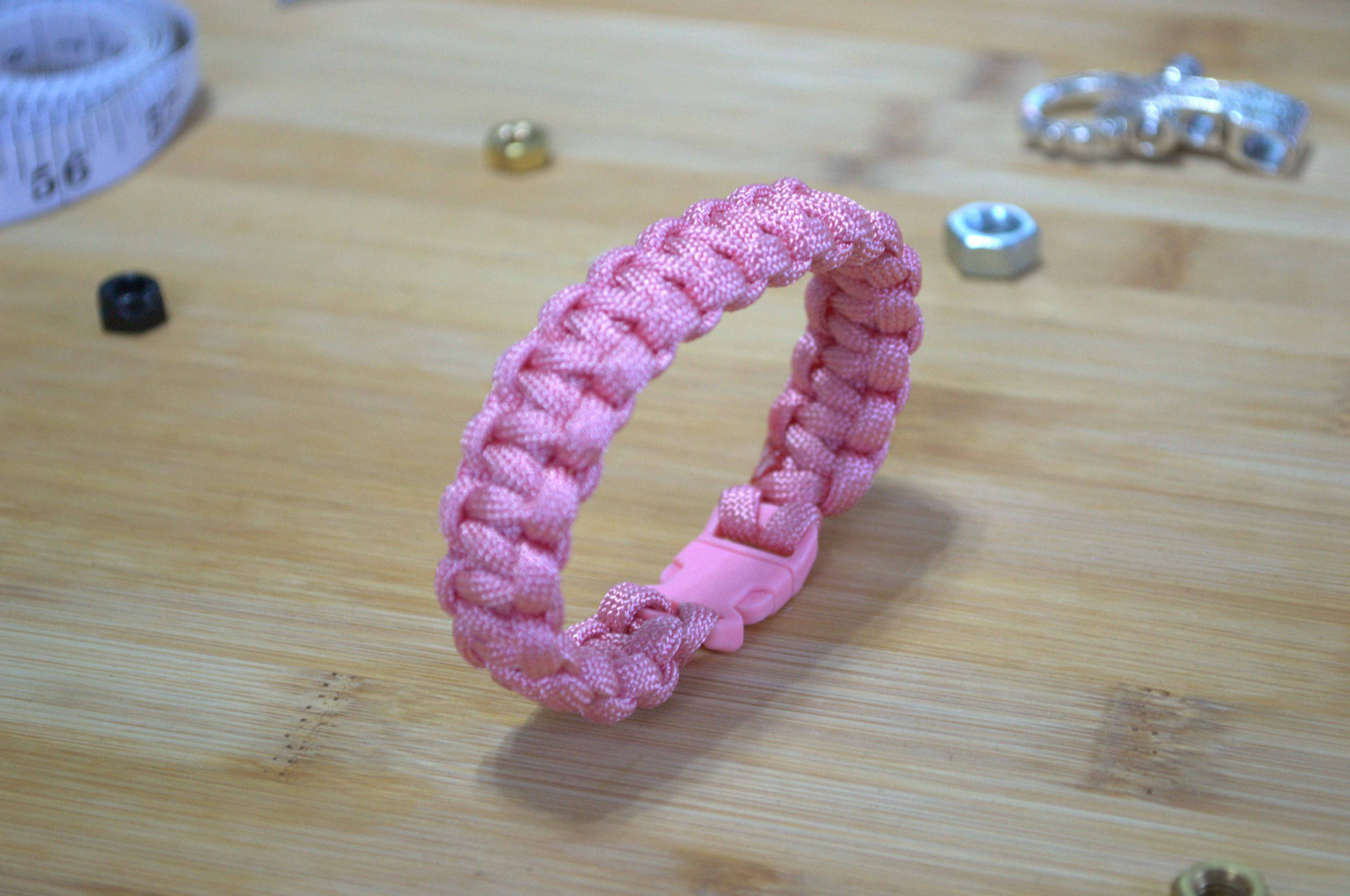 Baby Pink Single Cobra Weave Bracelet