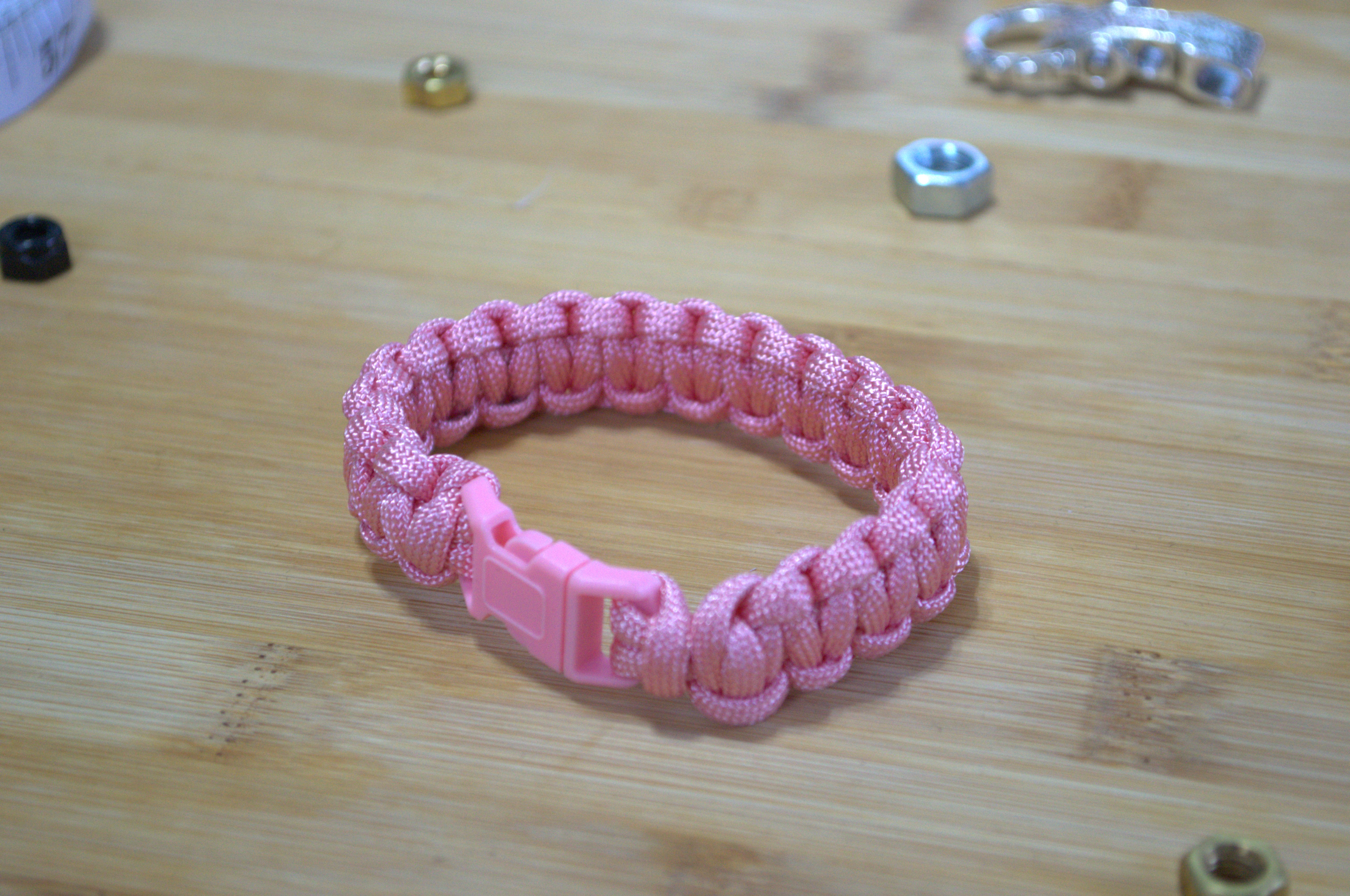 Baby Pink Single Cobra Weave Bracelet
