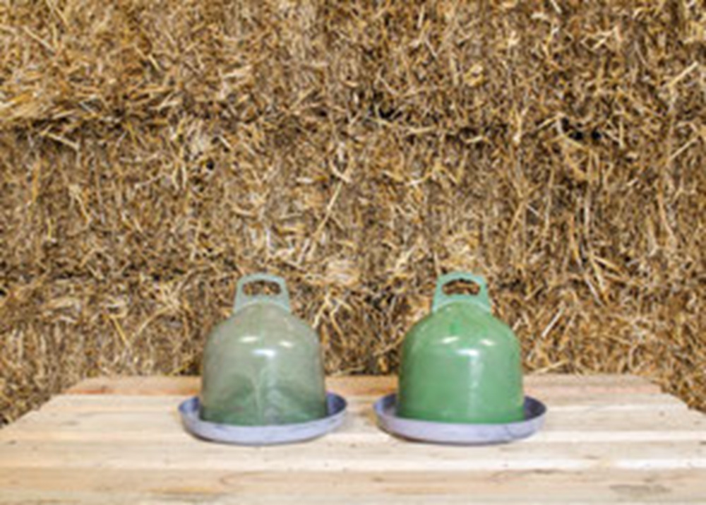 Geflügeltränke Doppelzylinder Recycling nachhaltige Hühnertränke aus recyceltem Material für Stall und Außenbereich