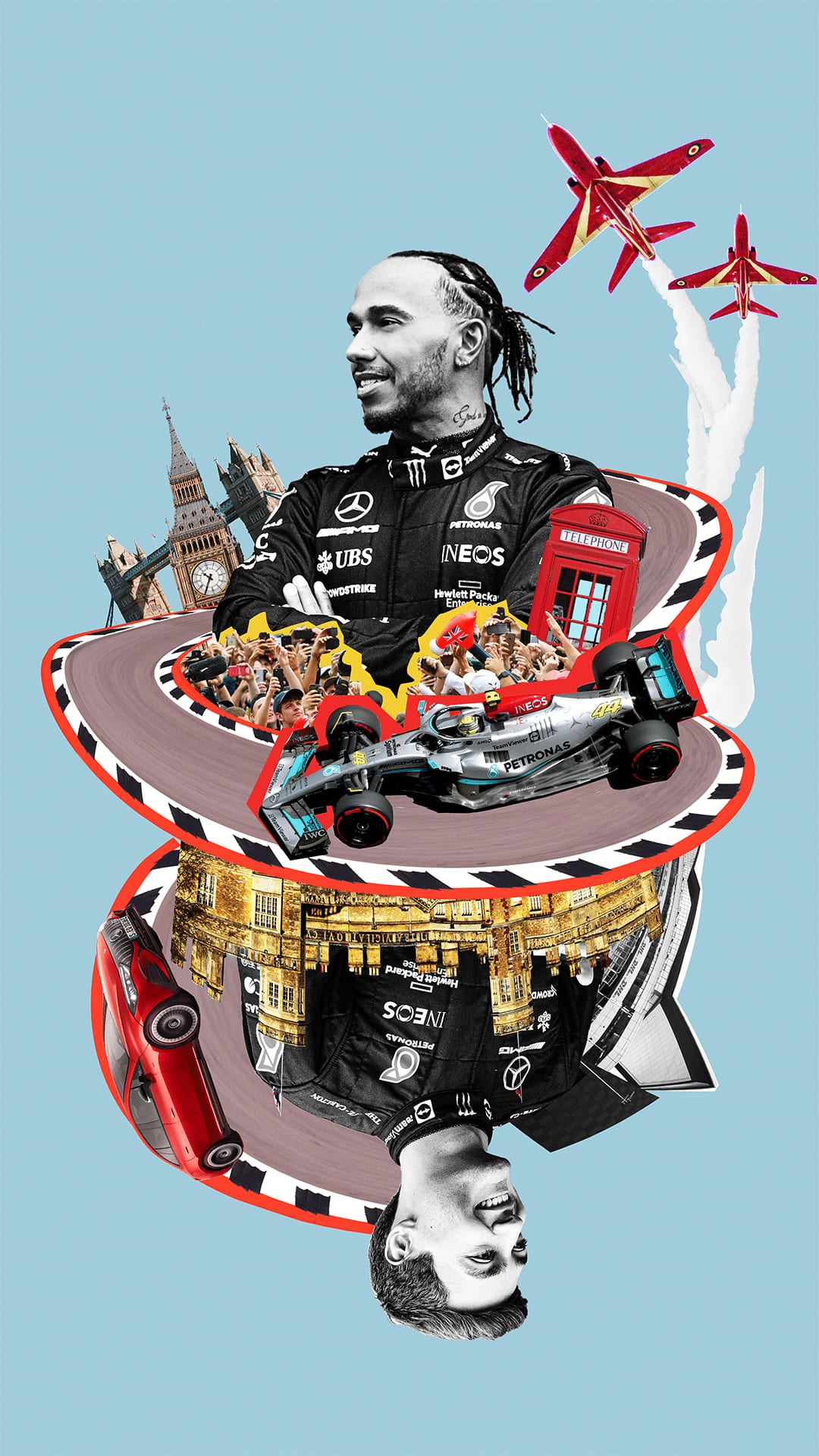 Mercedes AMG Petronas 2022 Formula 1 Poster at Silverstone Circuit