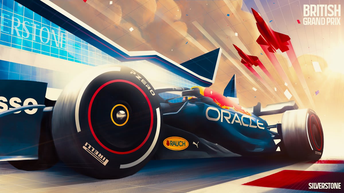 Red Bull Racing 2022 Formula 1 Poster at Silverstone Circuit