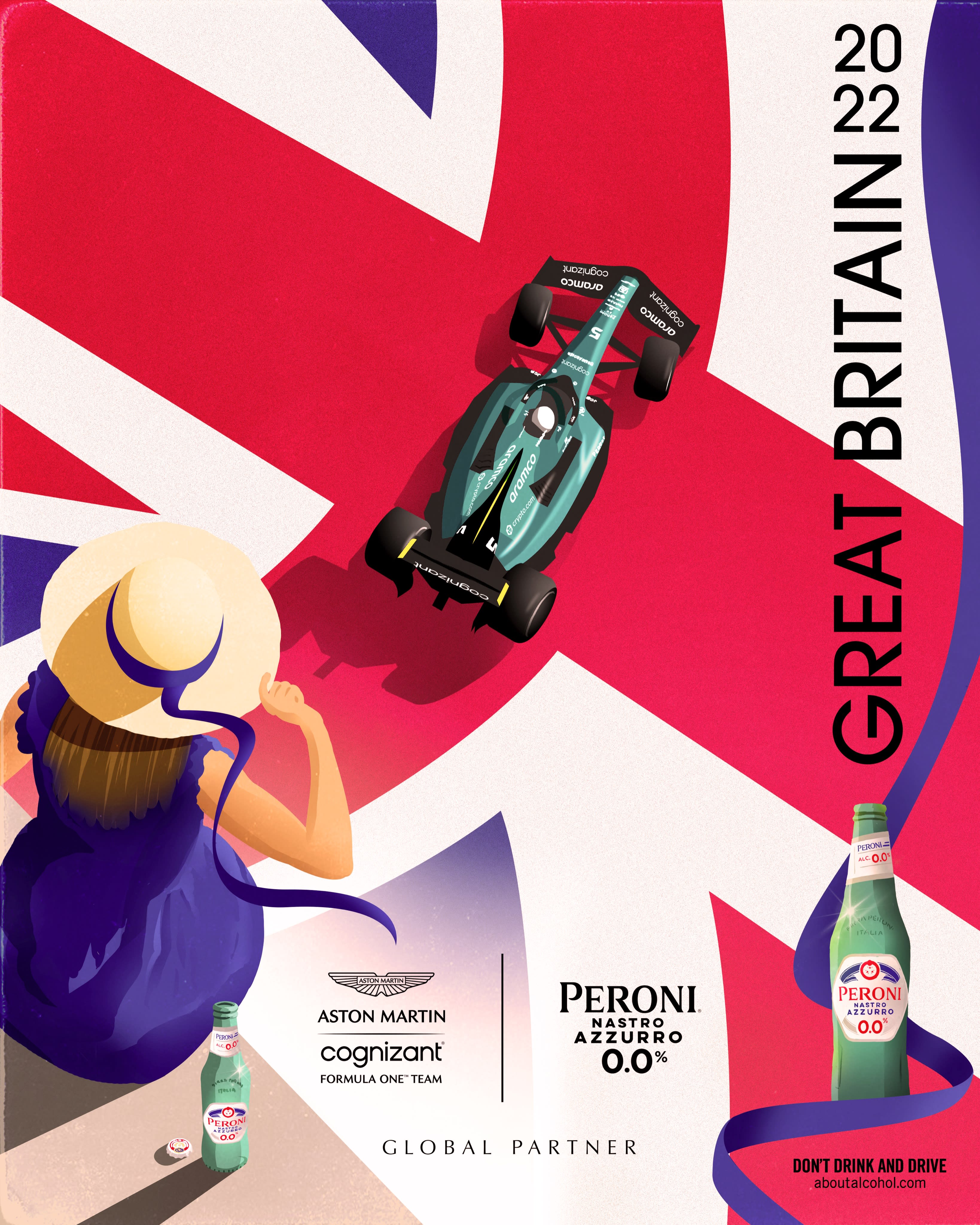 Aston Martin 2022 Formula 1 Poster at Silverstone Circuit