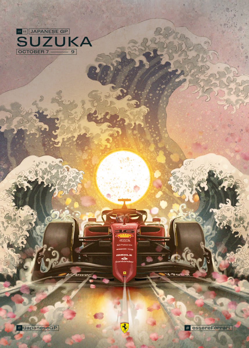 Ferrari 2022 Formula 1 Poster at Suzuka International Racing Course