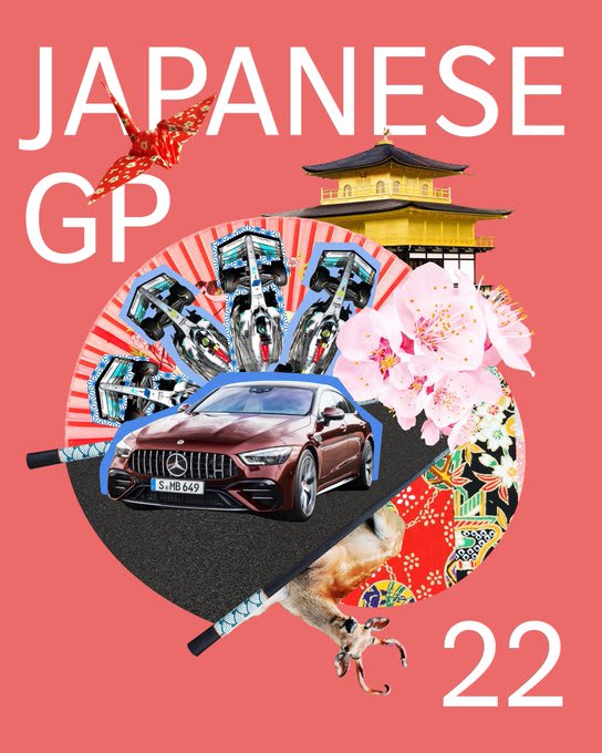 Mercedes AMG Petronas 2022 Formula 1 Poster at Suzuka International Racing Course