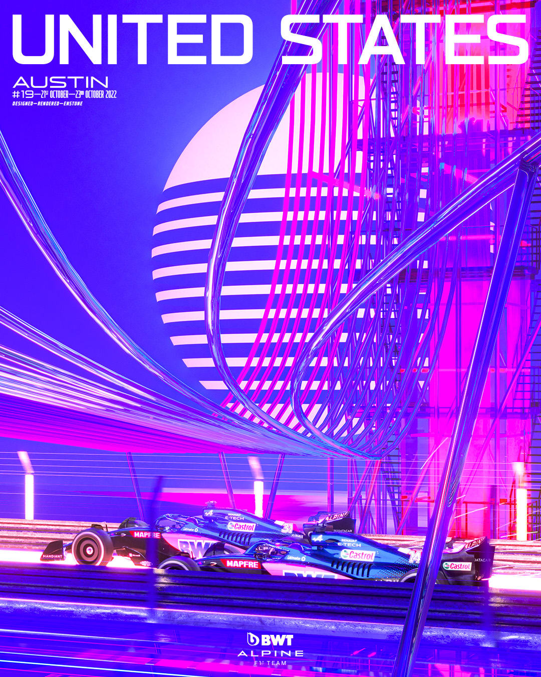 Alpine 2022 Formula 1 Poster at Circuit of The Americas