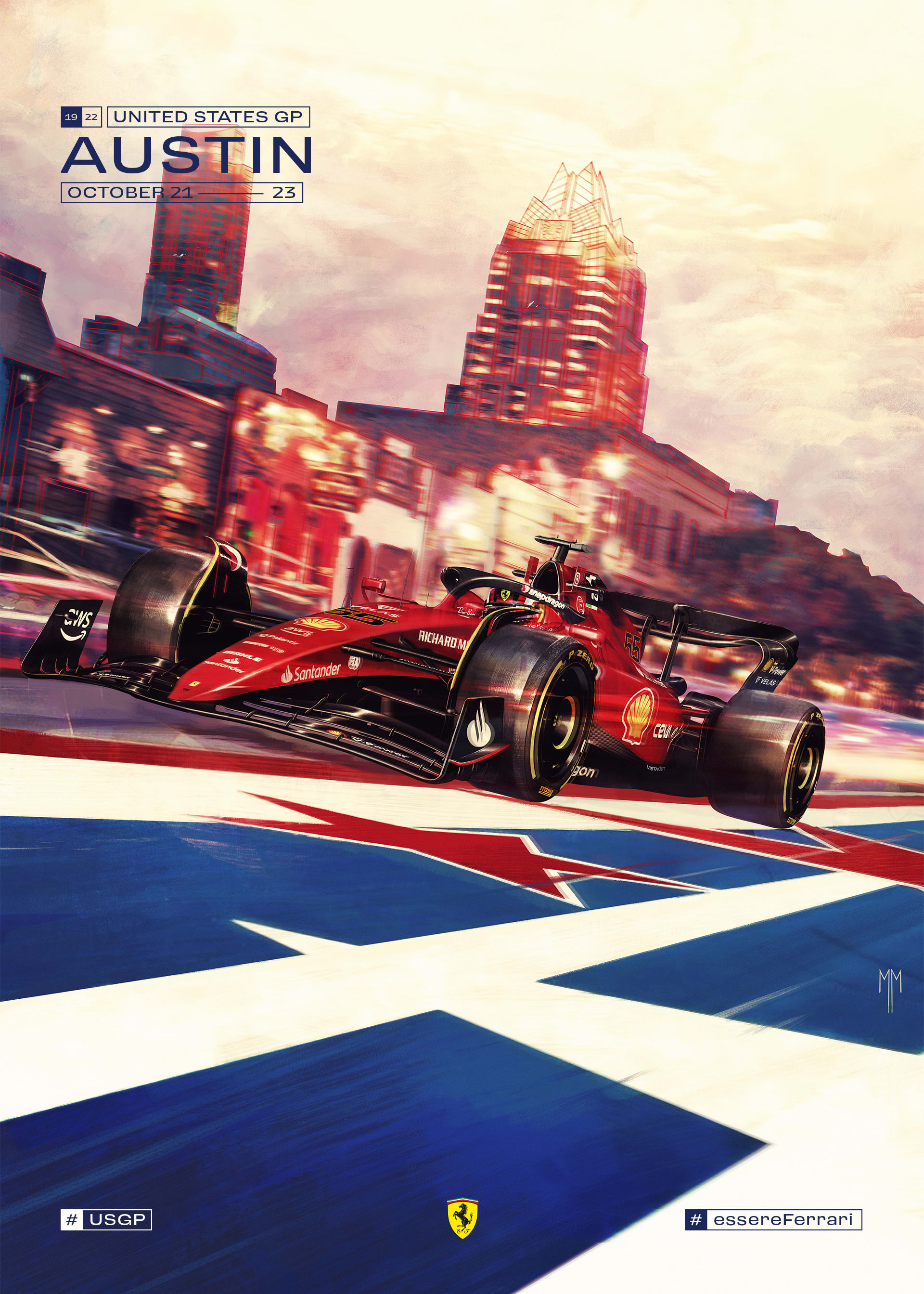 Ferrari 2022 Formula 1 Poster at Circuit of The Americas