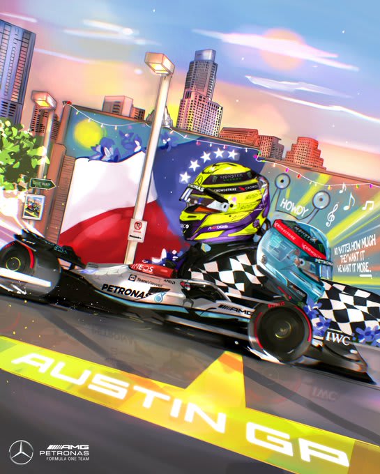 Mercedes AMG Petronas 2022 Formula 1 Poster at Circuit of The Americas