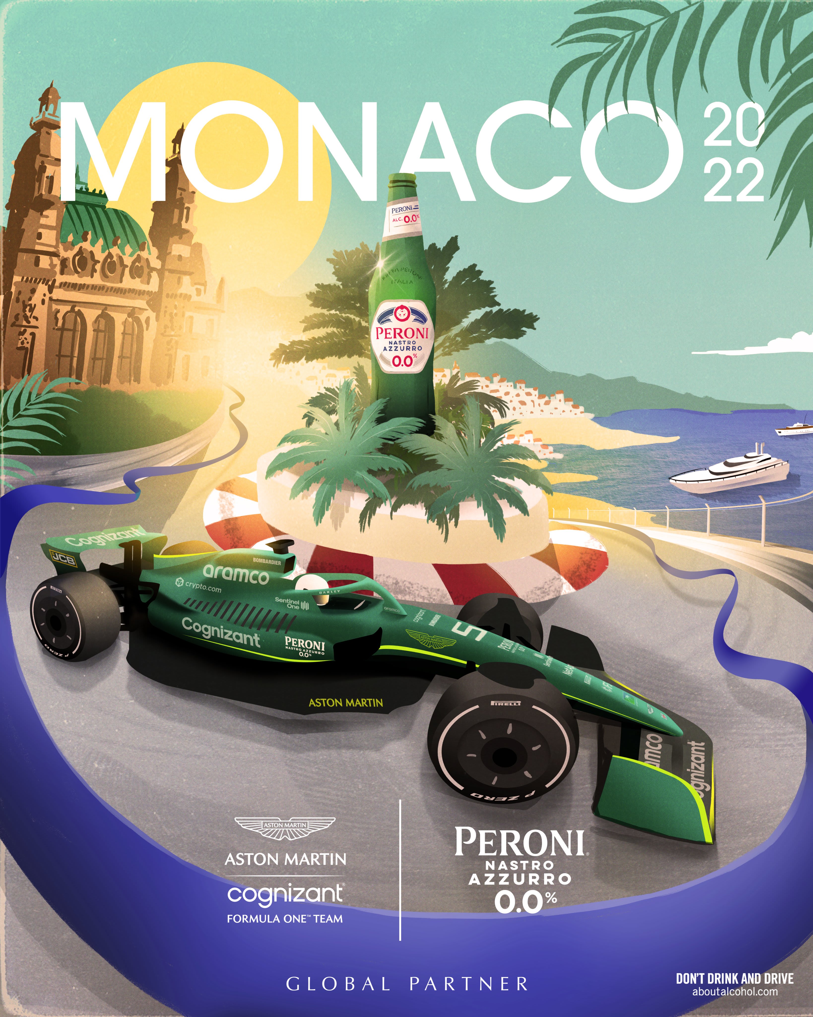 Aston Martin 2022 Formula 1 Poster at Circuit de Monaco