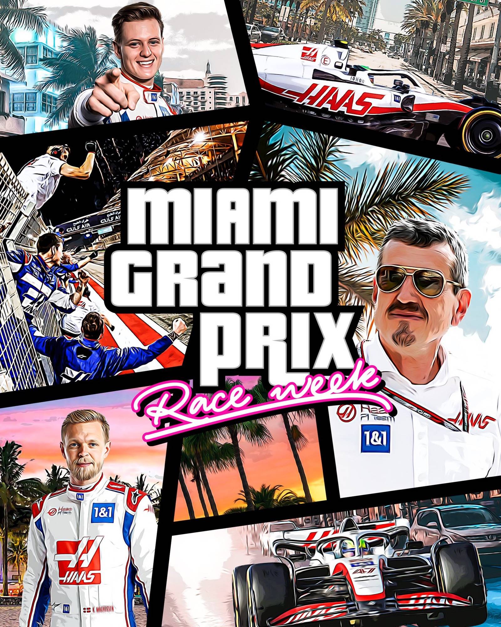Haas 2022 Formula 1 Poster at Miami International Autodrome