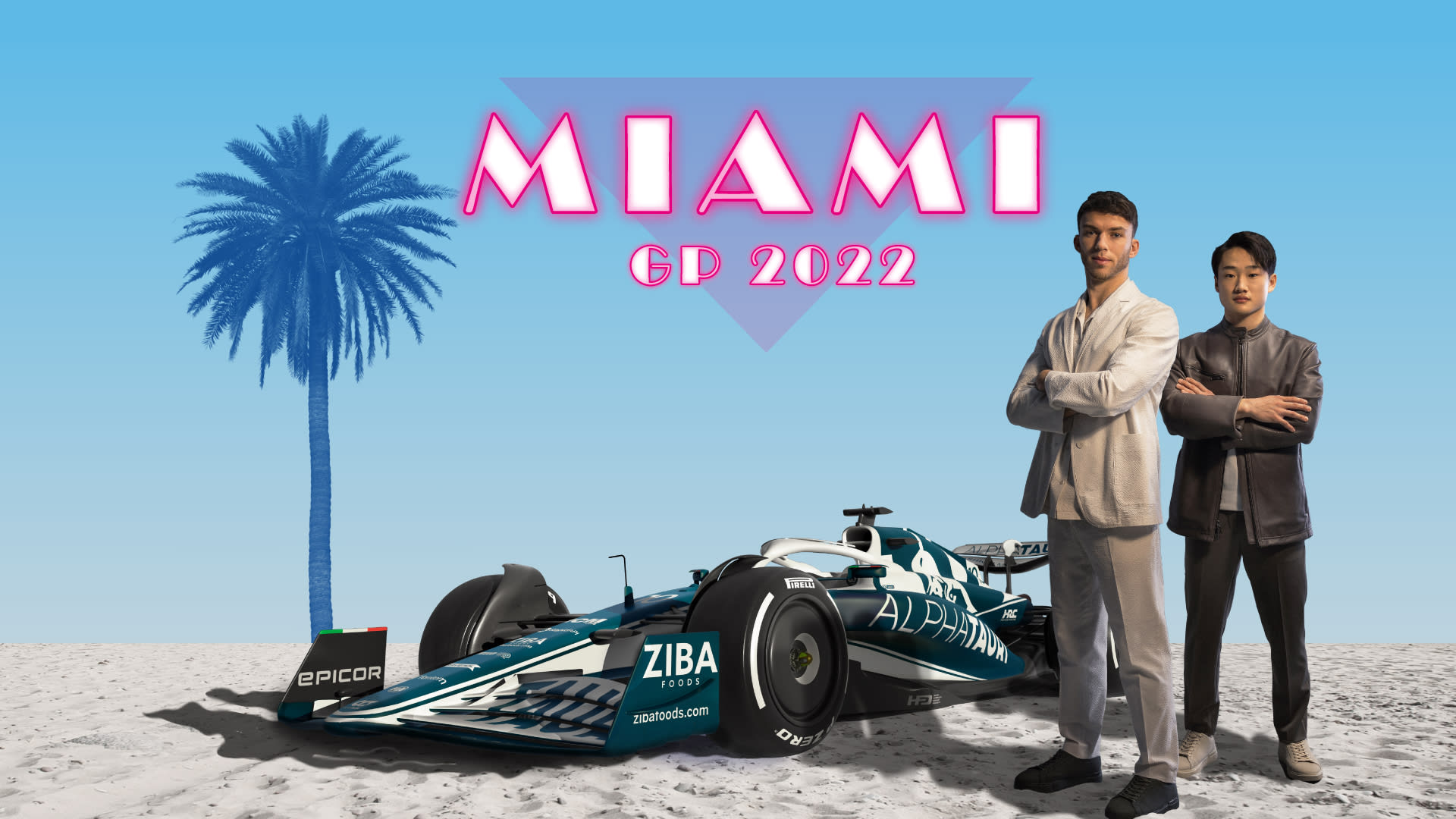 AlphaTauri 2022 Formula 1 Poster at Miami International Autodrome
