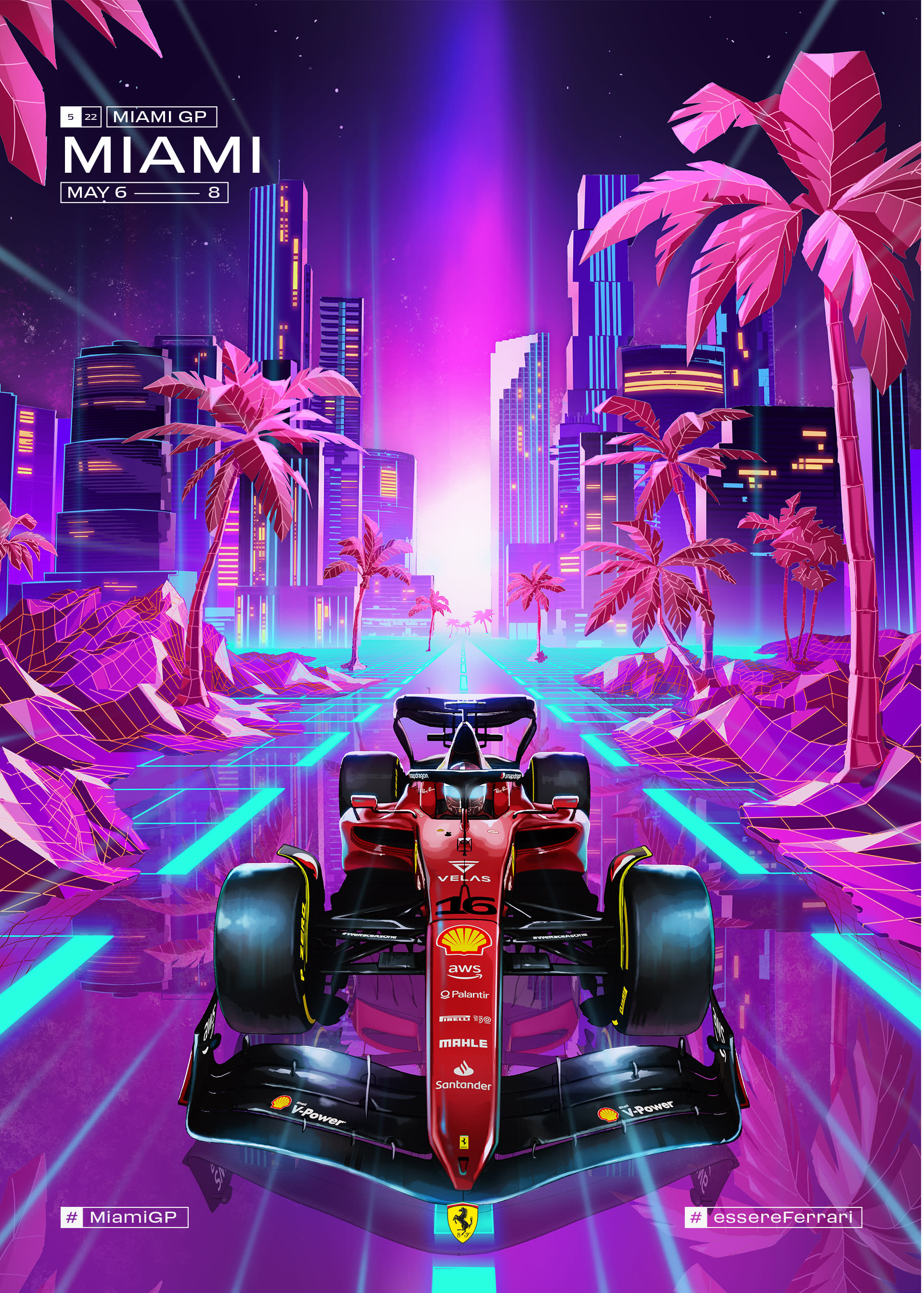 Ferrari 2022 Formula 1 Poster at Miami International Autodrome
