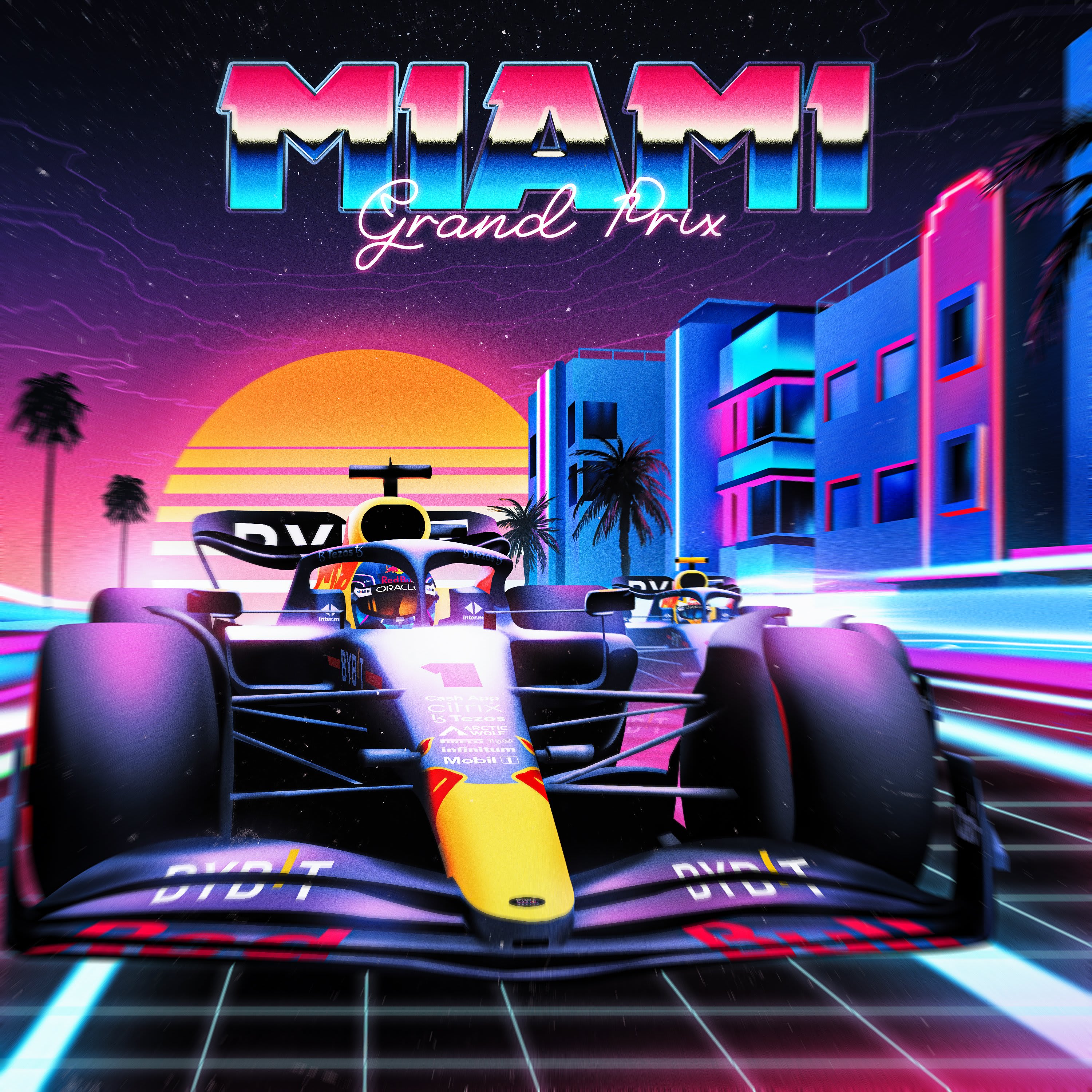 Red Bull Racing 2022 Formula 1 Poster at Miami International Autodrome
