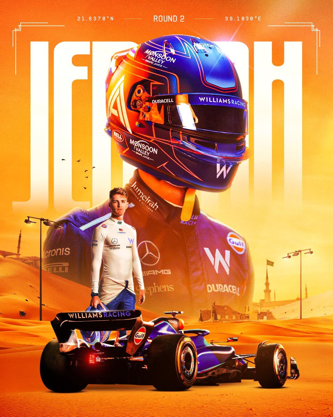 Williams 2023 Formula 1 Poster at Jeddah Corniche Circuit