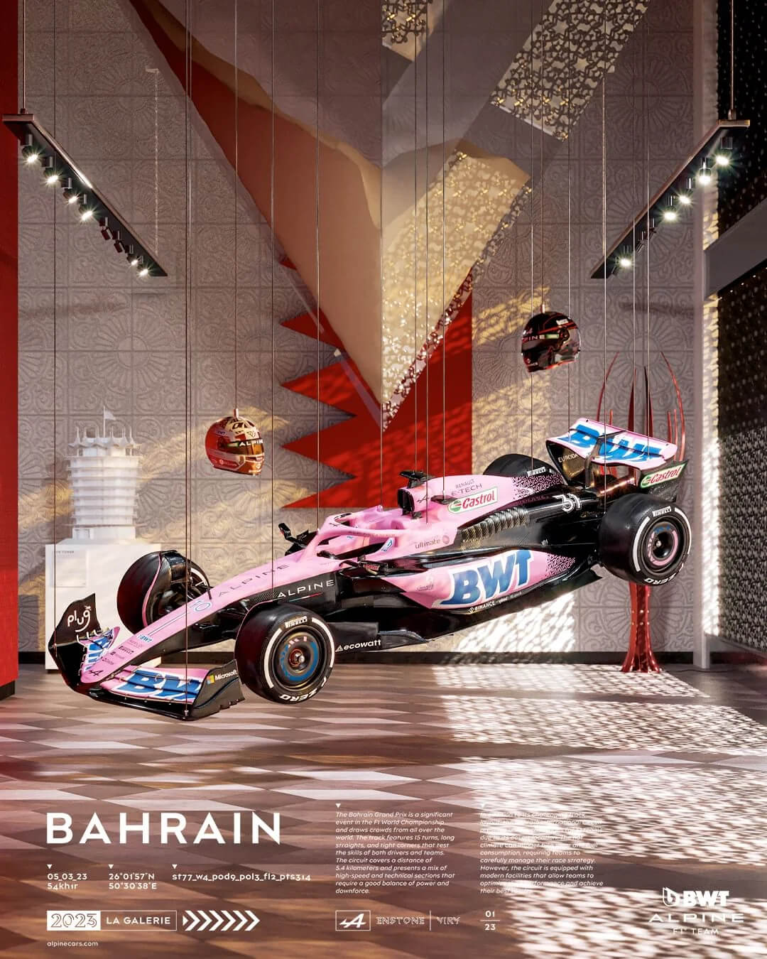 Alpine 2023 Formula 1 Poster at Bahrain International Circuit