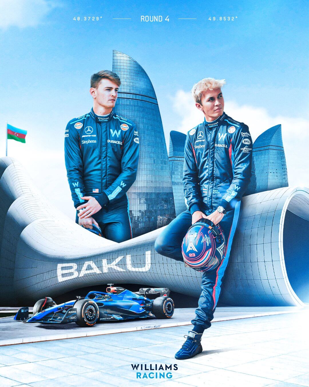 Williams 2023 Formula 1 Poster at Baku City Circuit