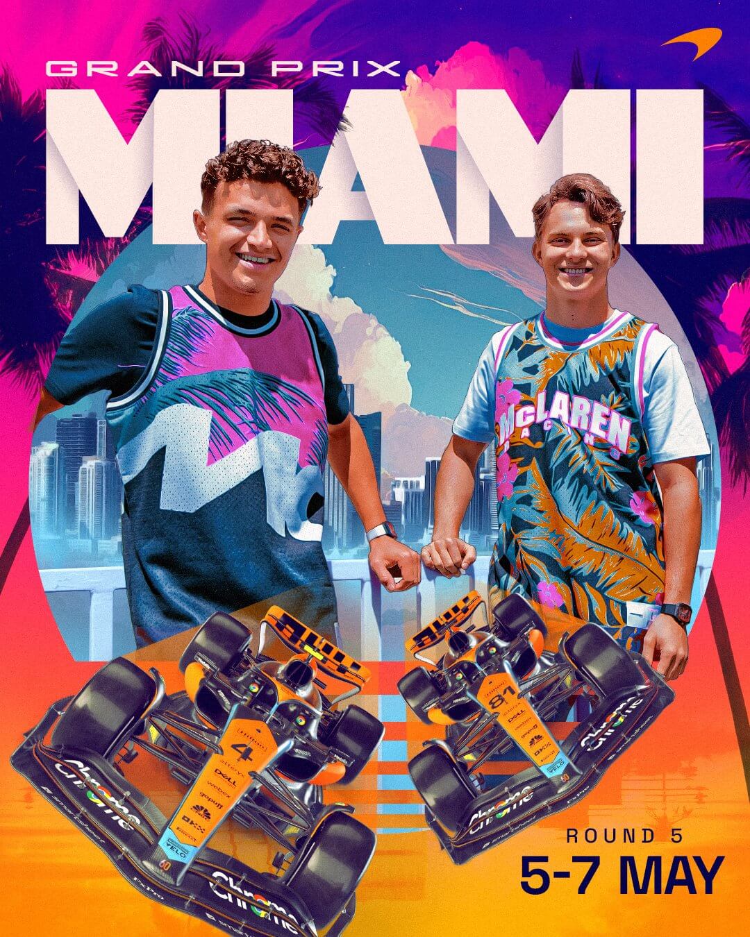 Mclaren 2023 Formula 1 Poster at Miami International Autodrome