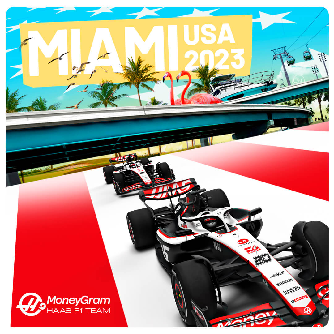 Haas 2023 Formula 1 Poster at Miami International Autodrome