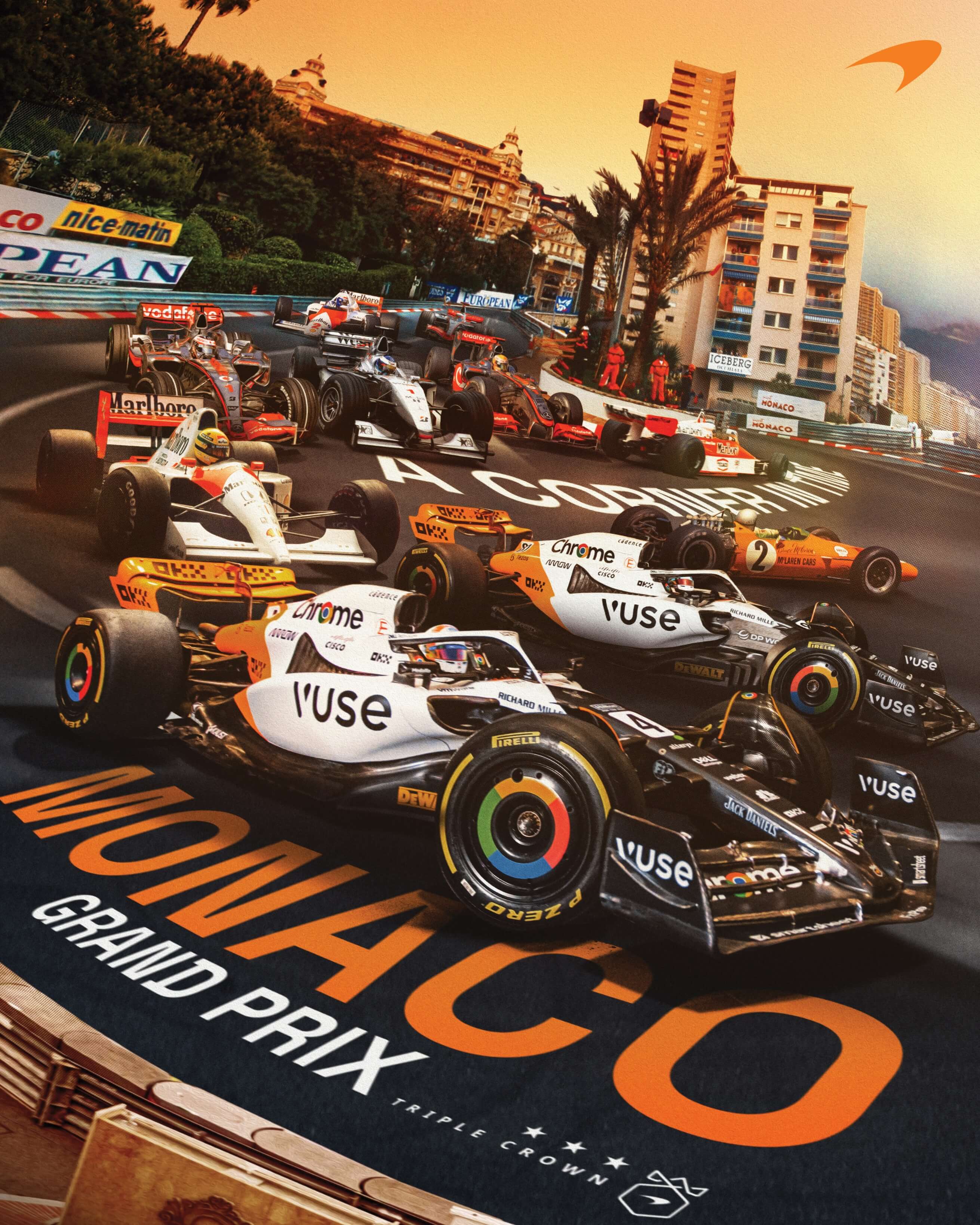 Mclaren 2023 Formula 1 Poster at Circuit de Monaco