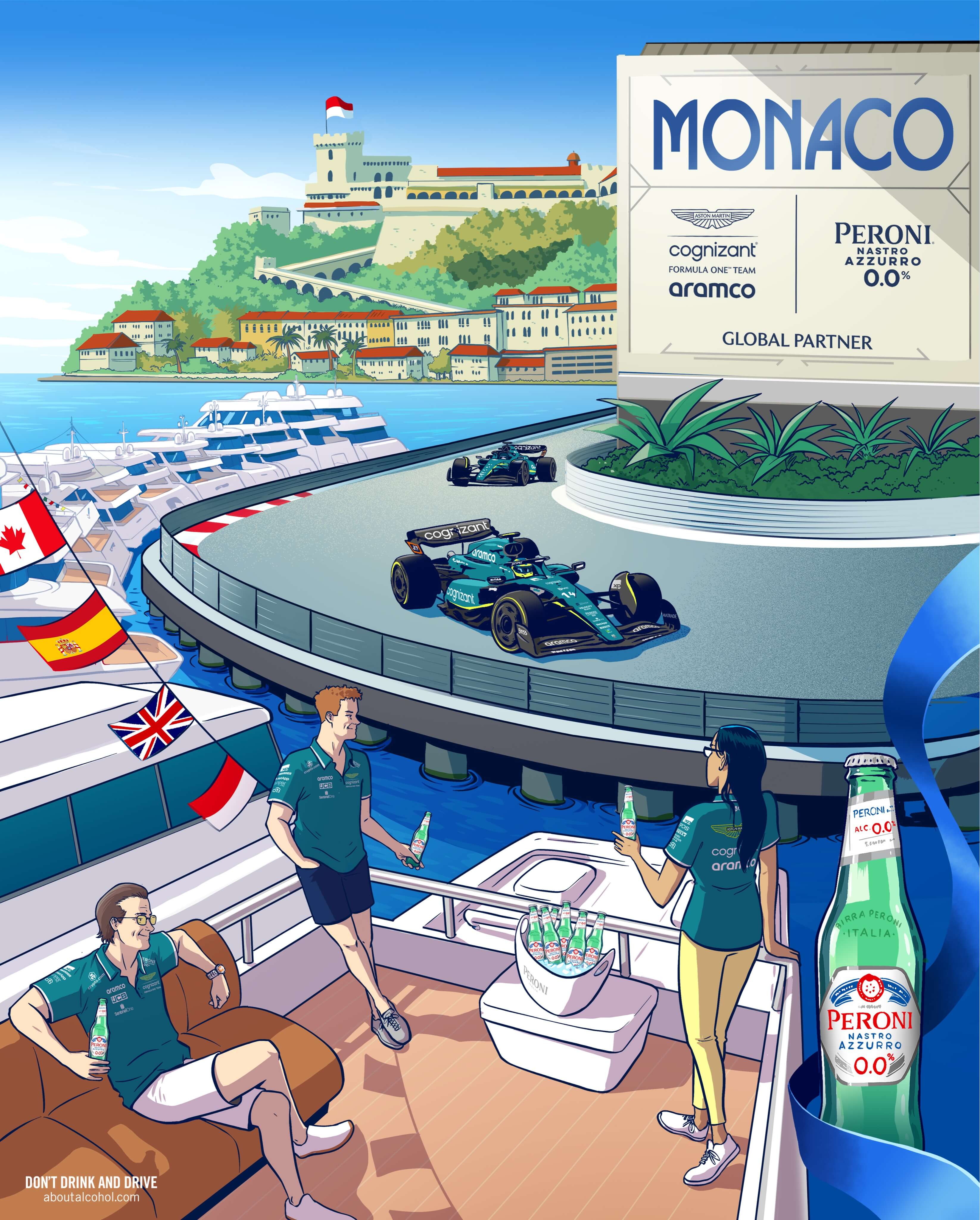 Aston Martin 2023 Formula 1 Poster at Circuit de Monaco