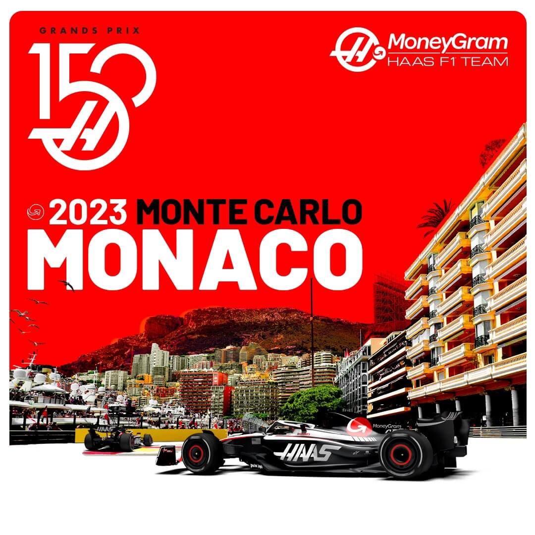 Haas 2023 Formula 1 Poster at Circuit de Monaco