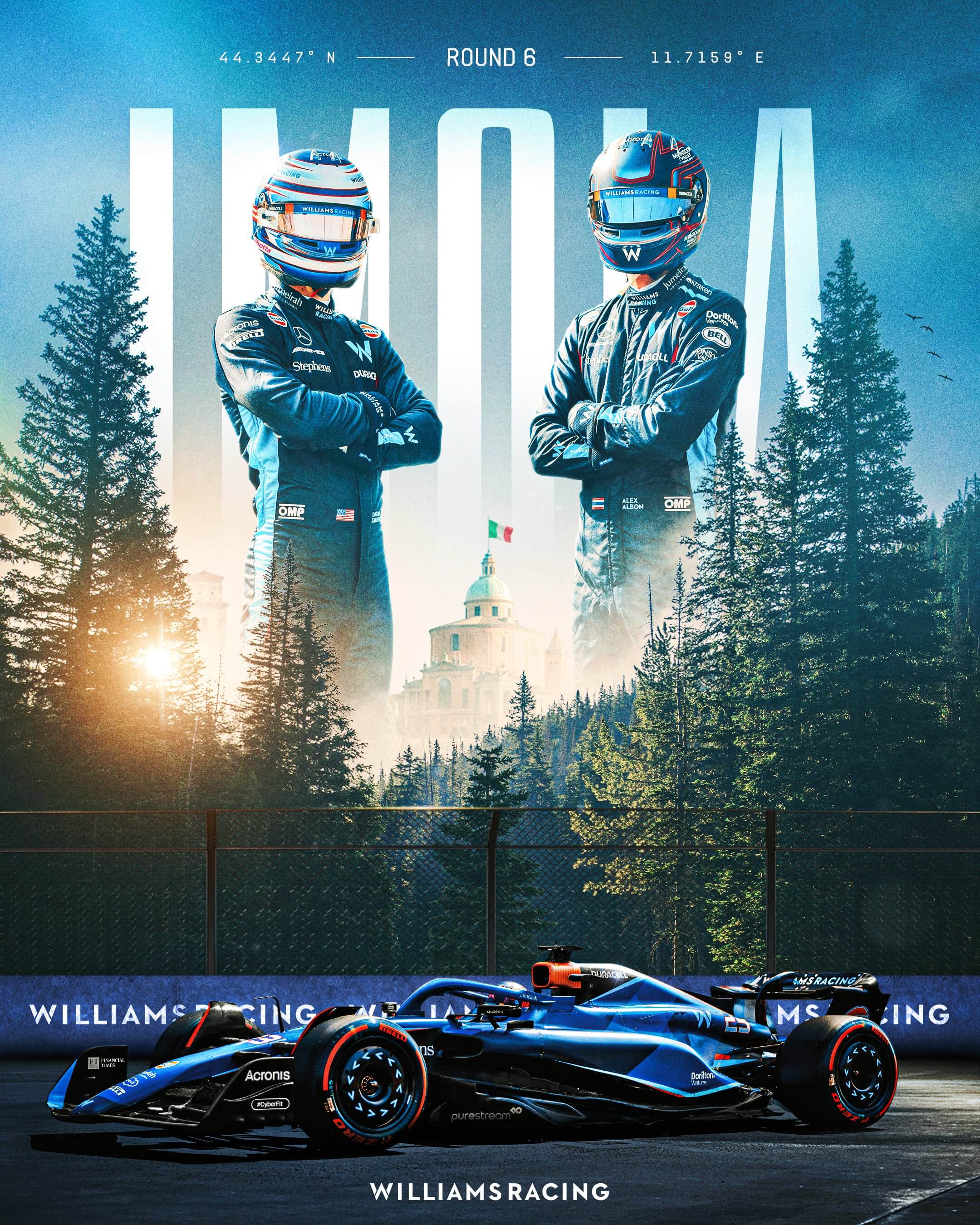 Williams 2023 Formula 1 Poster at Autodromo Enzo e Dino Ferrari