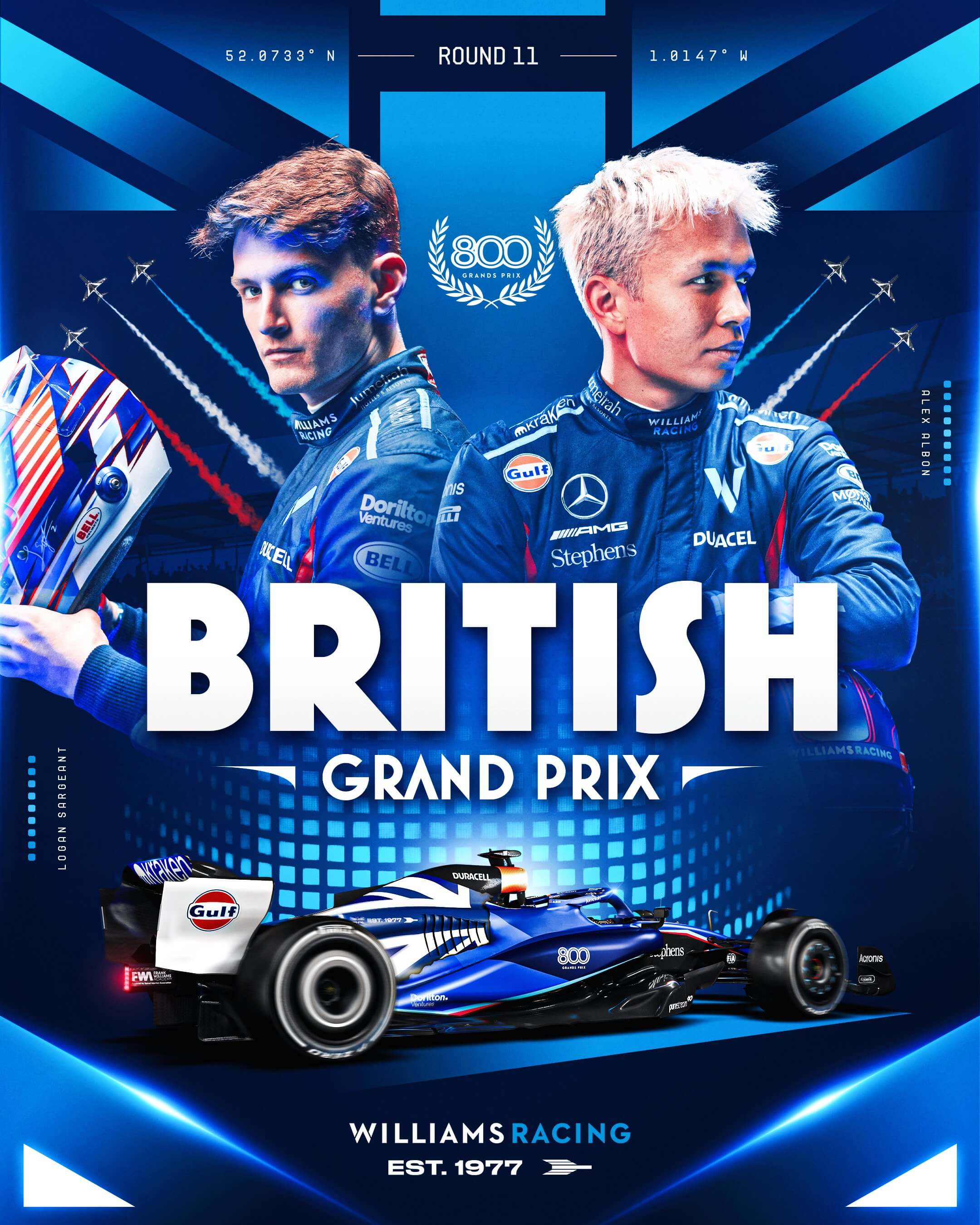 Williams 2023 Formula 1 Poster at Silverstone Circuit