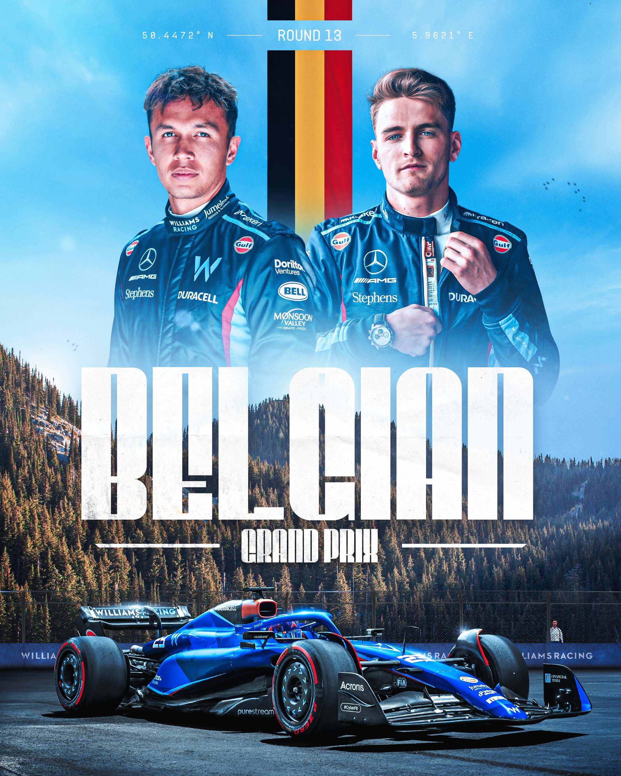 Williams 2023 Formula 1 Poster at Circuit de Spa-Francorchamps