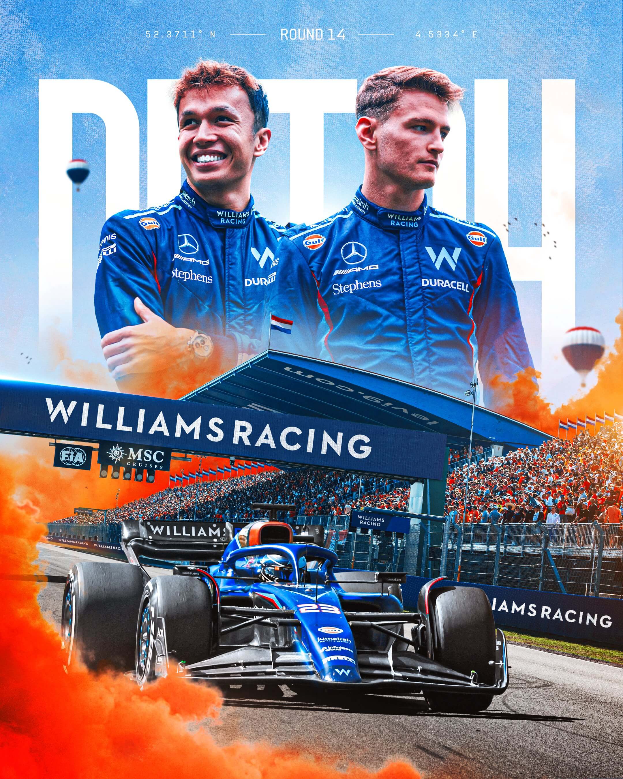 Williams 2023 Formula 1 Poster at Circuit Zandvoort