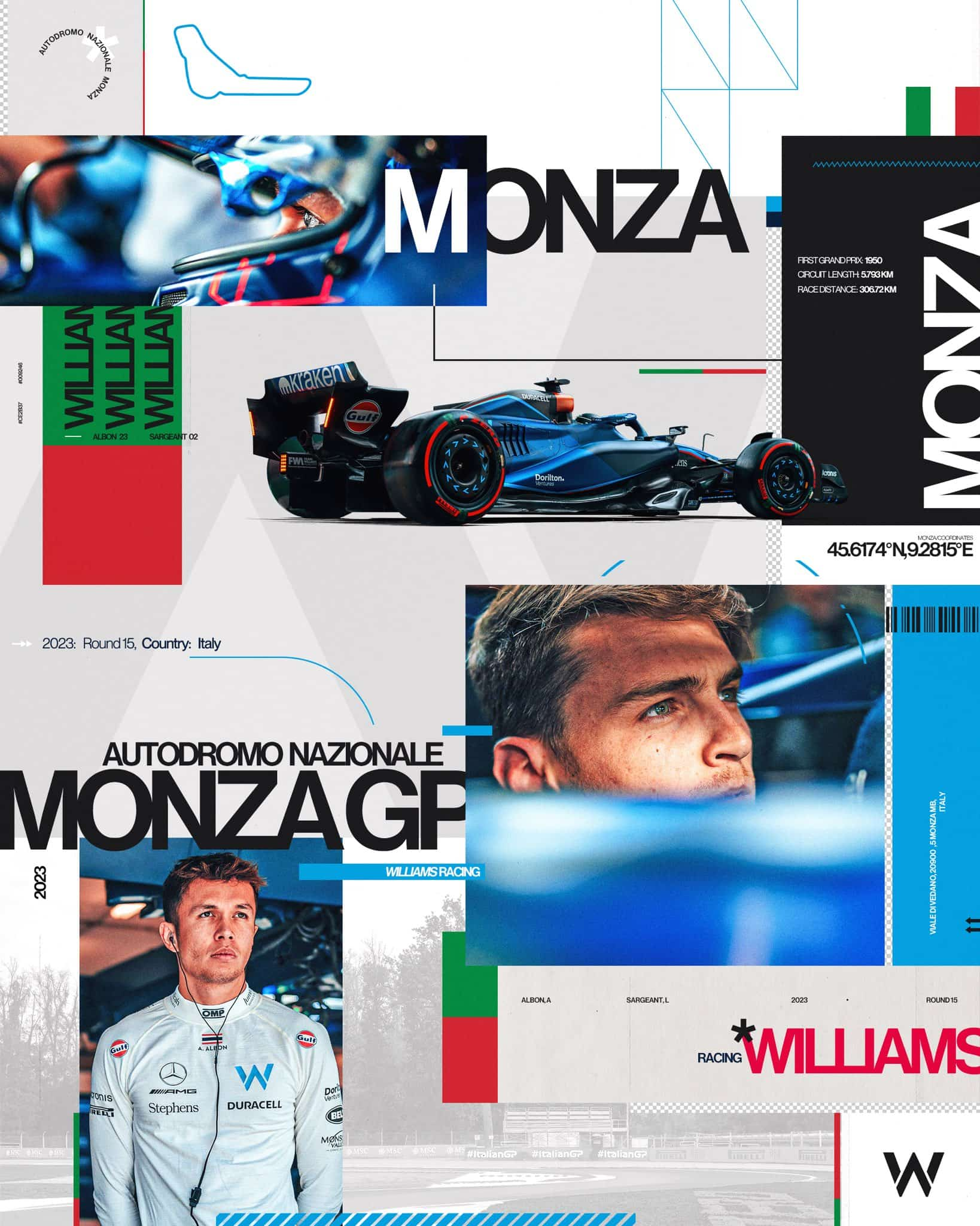 Williams 2023 Formula 1 Poster at Autodromo Nazionale Monza