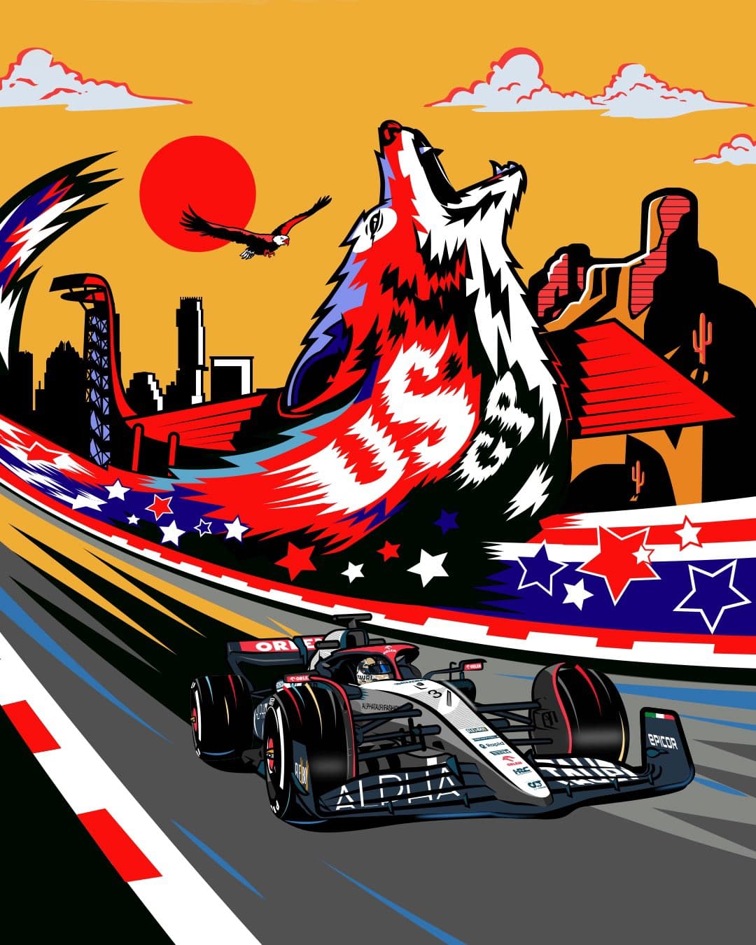 AlphaTauri 2023 Formula 1 Poster at Circuit of The Americas