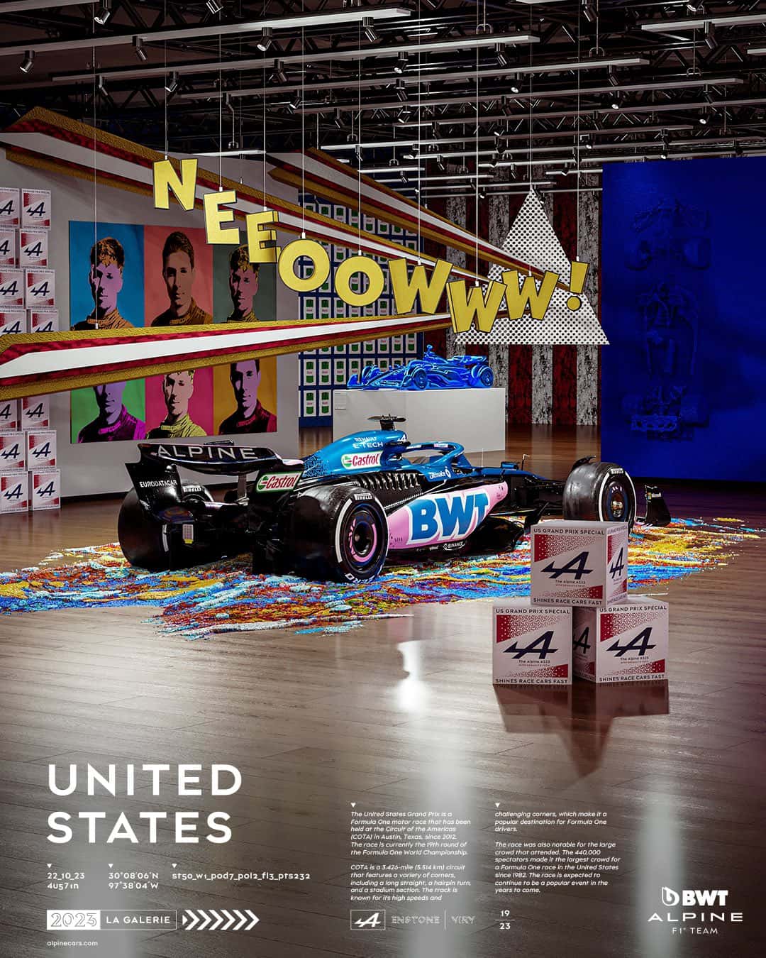 Alpine 2023 Formula 1 Poster at Circuit of The Americas