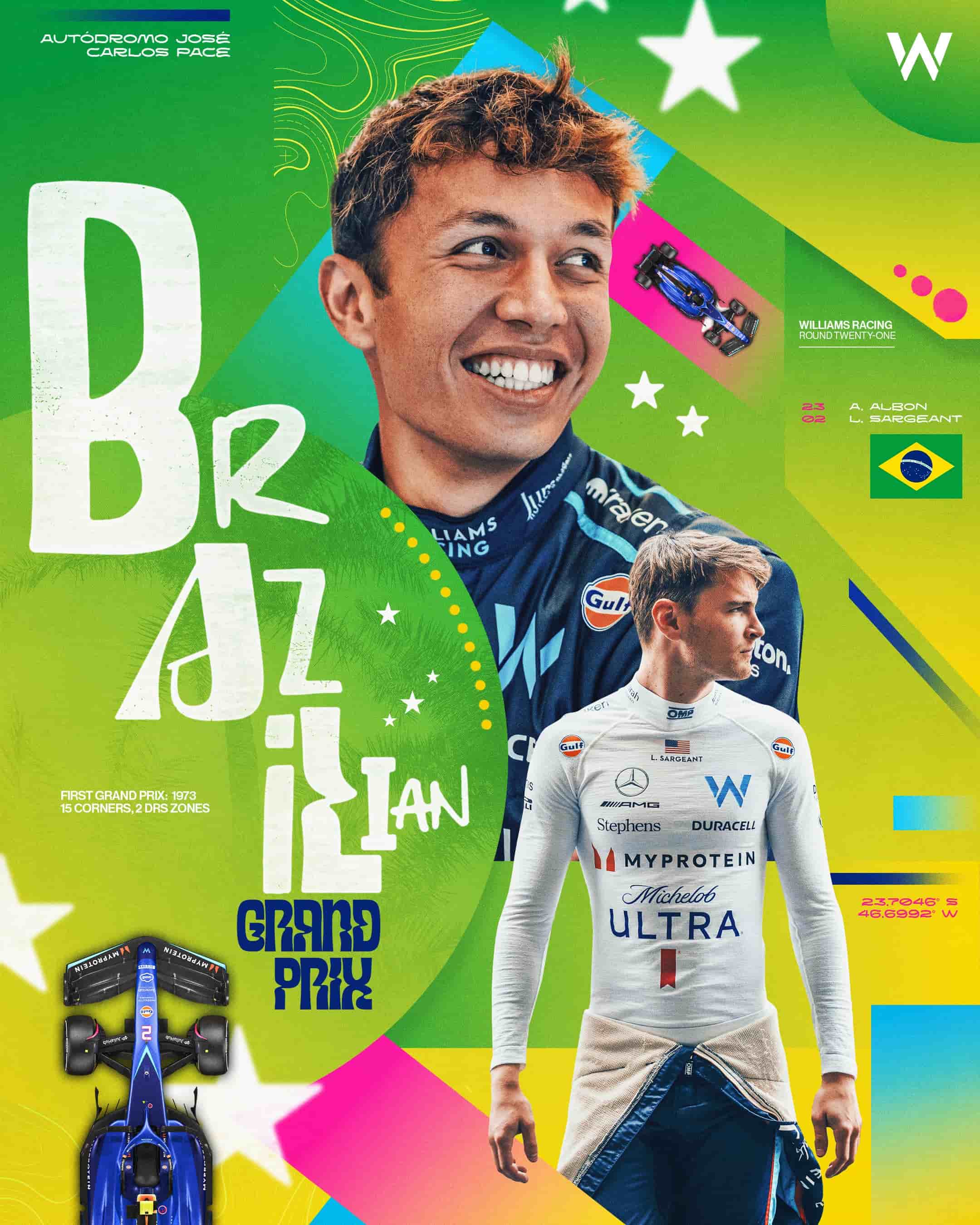 Williams 2023 Formula 1 Poster at Interlagos
