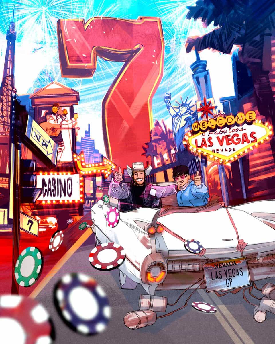 AlphaTauri 2023 Formula 1 Poster at Las Vegas Strip Circuit