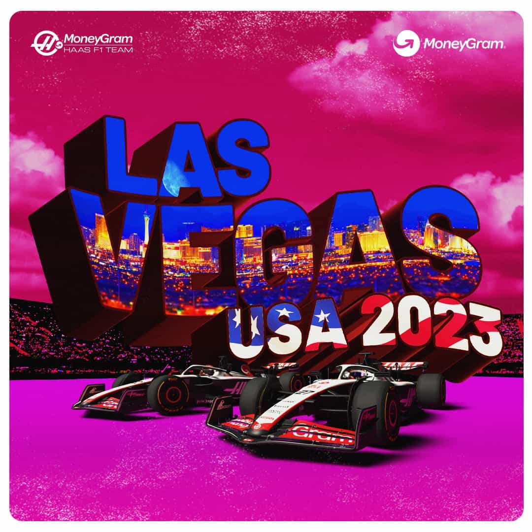 Haas 2023 Formula 1 Poster at Las Vegas Strip Circuit