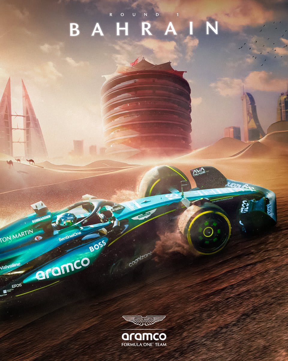 Aston Martin 2024 Formula 1 Poster at Bahrain International Circuit